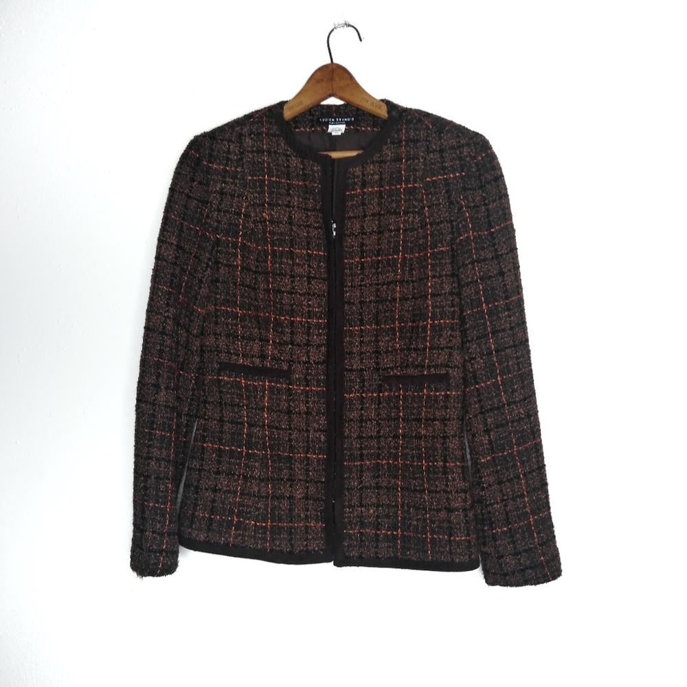 Lucien Daunois jacket brown orange tweed